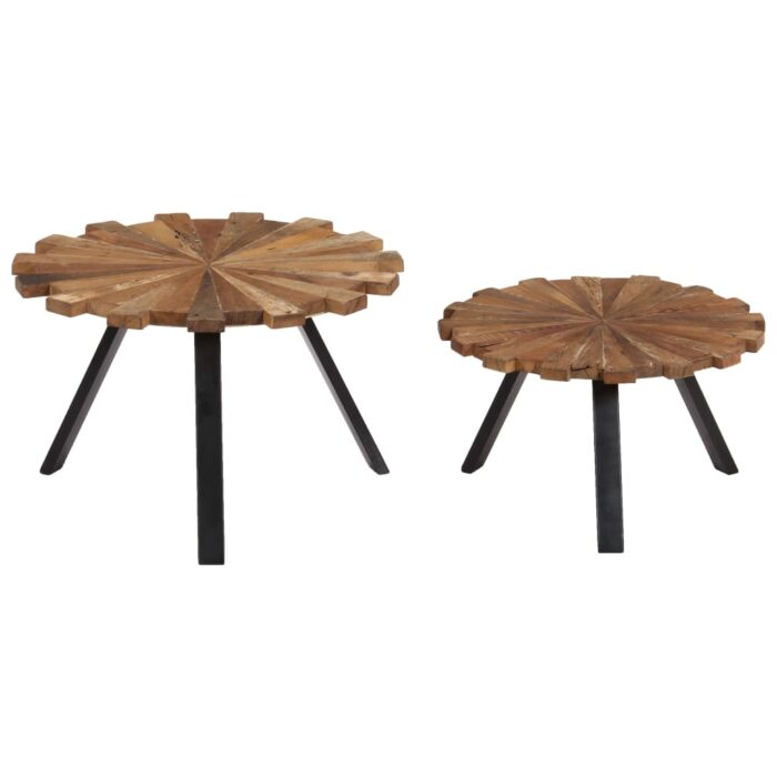 Tables basses 2 pcs Bois de récupération massif – Image 6