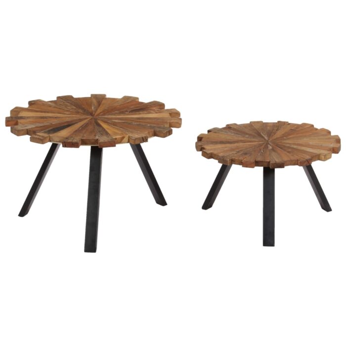 Tables basses 2 pcs Bois de récupération massif – Image 7