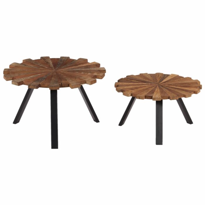 Tables basses 2 pcs Bois de récupération massif – Image 8