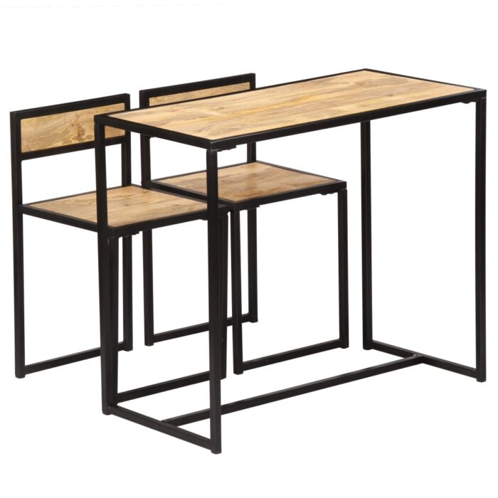 Ensemble de salle à dîner 3 pcs Bois de manguier solide – Image 1