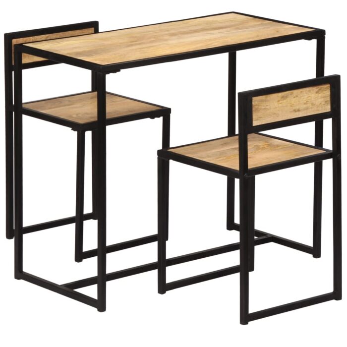 Ensemble de salle à dîner 3 pcs Bois de manguier solide – Image 10
