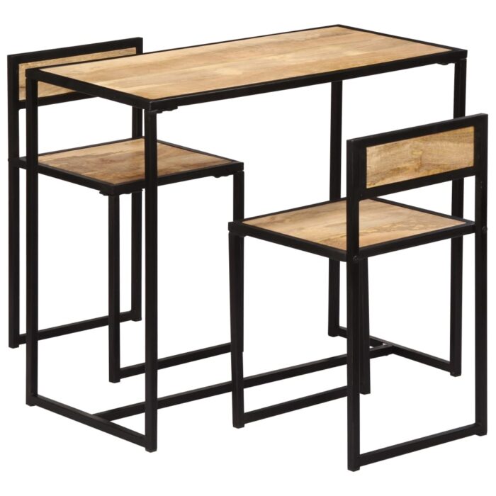 Ensemble de salle à dîner 3 pcs Bois de manguier solide – Image 11