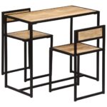 Ensemble de salle à dîner 3 pcs Bois de manguier solide – Image 12
