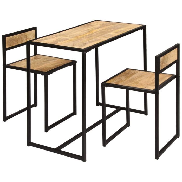 Ensemble de salle à dîner 3 pcs Bois de manguier solide – Image 2