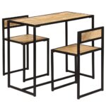 Ensemble de salle à dîner 3 pcs Bois de manguier solide – Image 3