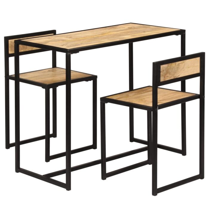 Ensemble de salle à dîner 3 pcs Bois de manguier solide – Image 3