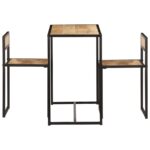 Ensemble de salle à dîner 3 pcs Bois de manguier solide – Image 5