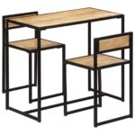 Ensemble de salle à dîner 3 pcs Bois de manguier solide – Image 9