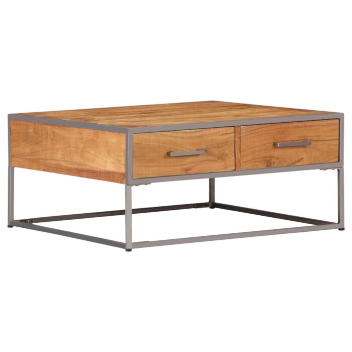 Table basse 75x75x35 cm Bois solide d'acacia – Image 10