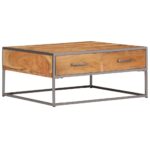 Table basse 75x75x35 cm Bois solide d'acacia – Image 11