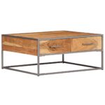 Table basse 75x75x35 cm Bois solide d'acacia – Image 12