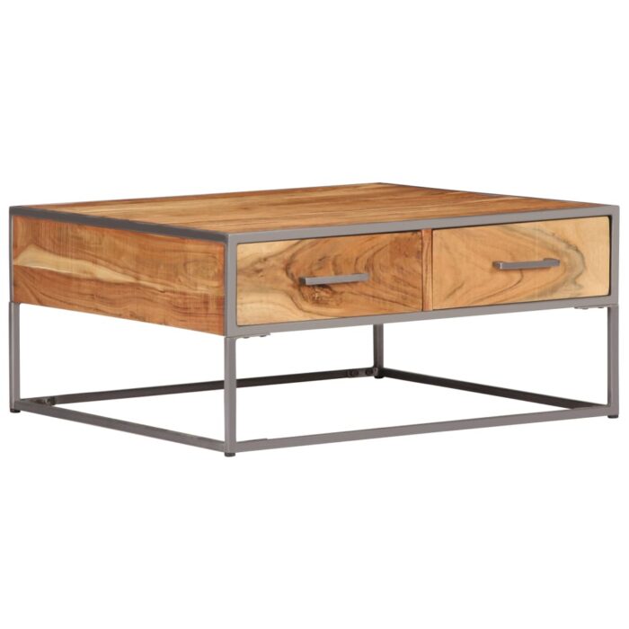 Table basse 75x75x35 cm Bois solide d'acacia – Image 12