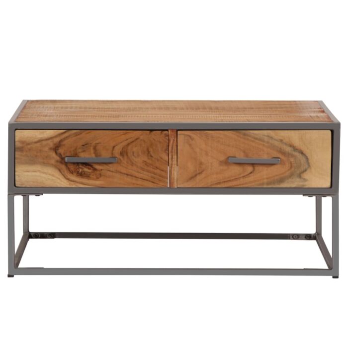 Table basse 75x75x35 cm Bois solide d'acacia – Image 2