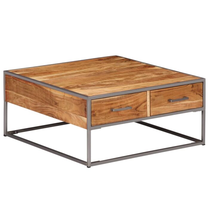 Table basse 75x75x35 cm Bois solide d'acacia – Image 3