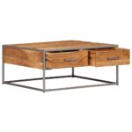 Table basse 75x75x35 cm Bois solide d'acacia – Image 6