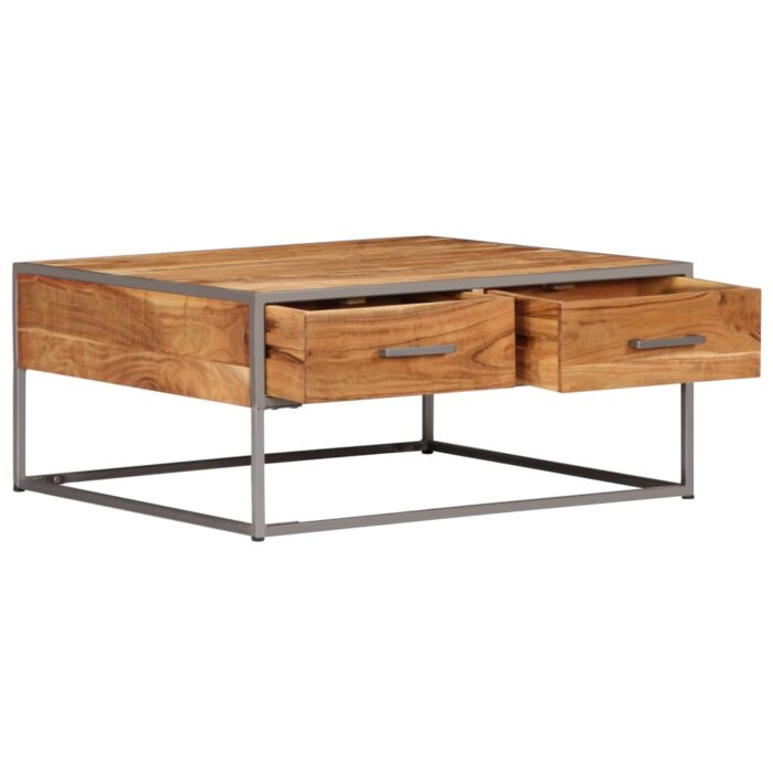 Table basse 75x75x35 cm Bois solide d'acacia – Image 6
