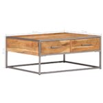 Table basse 75x75x35 cm Bois solide d'acacia – Image 9
