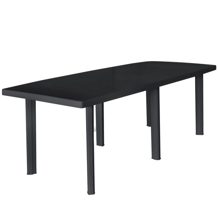 Table de jardin Anthracite 216x90x72 cm Plastique – Image 1