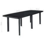 Table de jardin Anthracite 216x90x72 cm Plastique – Image 4