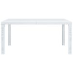 Table de jardin Blanc 150x90x72 cm Plastique Aspect de rotin – Image 2