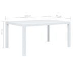 Table de jardin Blanc 150x90x72 cm Plastique Aspect de rotin – Image 4