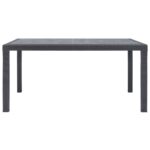 Table de jardin Marron 150x90x72 cm Plastique Aspect de rotin – Image 2