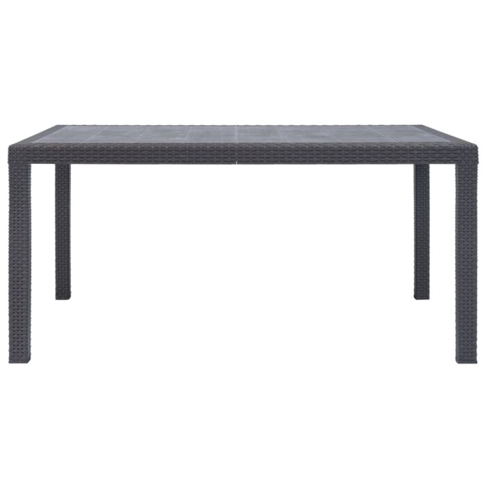 Table de jardin Marron 150x90x72 cm Plastique Aspect de rotin – Image 2