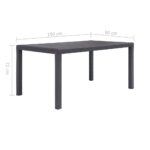 Table de jardin Marron 150x90x72 cm Plastique Aspect de rotin – Image 4