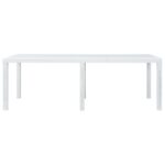 Table de jardin Blanc 220x90x72 cm Plastique Aspect de rotin – Image 2