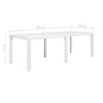 Table de jardin Blanc 220x90x72 cm Plastique Aspect de rotin – Image 4