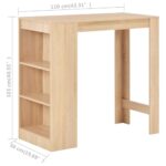 Table de bar avec étagère Chêne 110x50x103 cm – Image 5