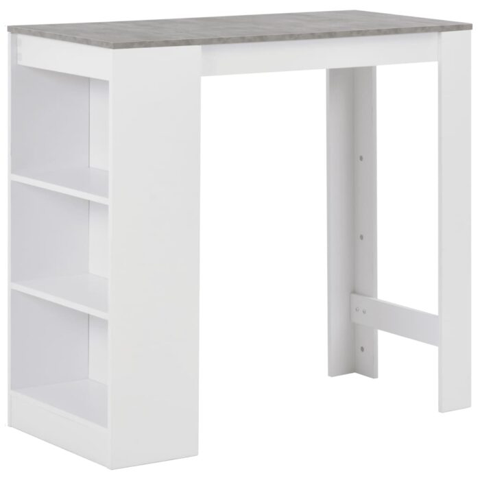 Table de bar avec étagère Blanc 110x50x103 cm – Image 1