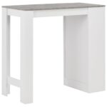 Table de bar avec étagère Blanc 110x50x103 cm – Image 2