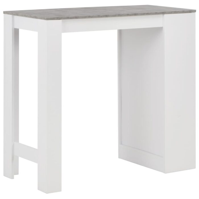 Table de bar avec étagère Blanc 110x50x103 cm – Image 2