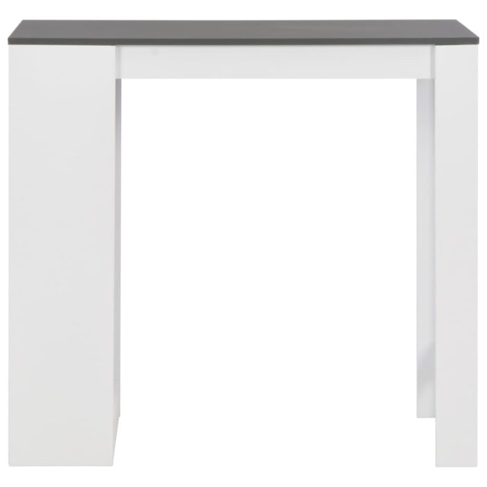 Table de bar avec étagère Blanc 110x50x103 cm – Image 2