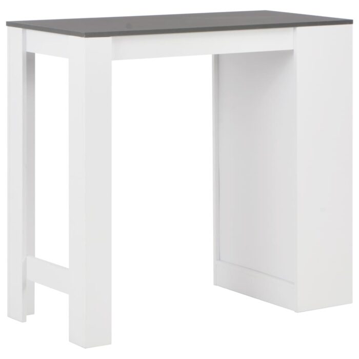 Table de bar avec étagère Blanc 110x50x103 cm – Image 3