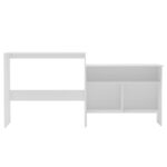 Table de bar avec 2 dessus de table Blanc 130x40x120 cm – Image 2