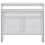 Table de bar avec 2 dessus de table Blanc 130x40x120 cm – Image 3