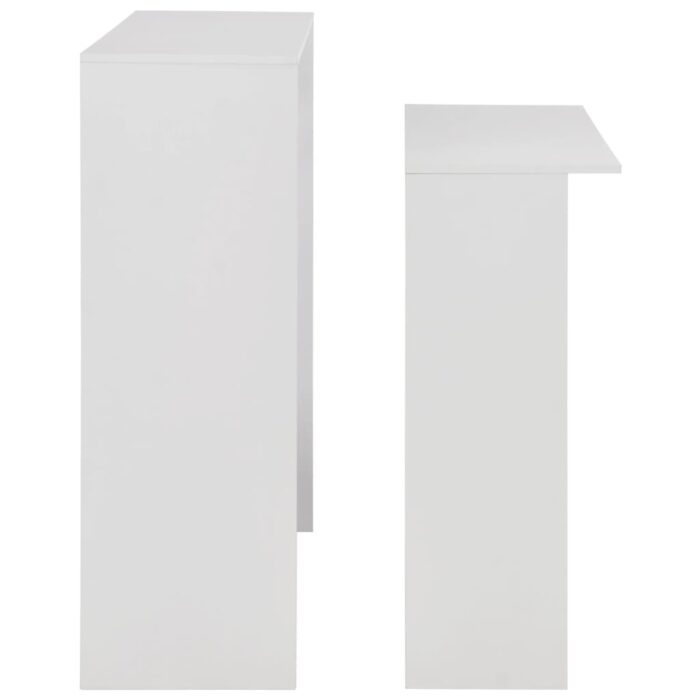 Table de bar avec 2 dessus de table Blanc 130x40x120 cm – Image 5