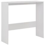 Table de bar avec 2 dessus de table Blanc 130x40x120 cm – Image 6