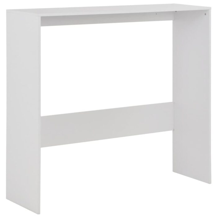 Table de bar avec 2 dessus de table Blanc 130x40x120 cm – Image 6