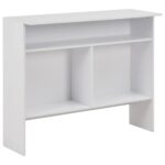 Table de bar avec 2 dessus de table Blanc 130x40x120 cm – Image 7