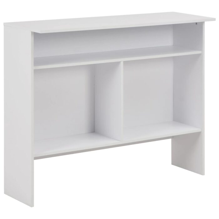 Table de bar avec 2 dessus de table Blanc 130x40x120 cm – Image 7
