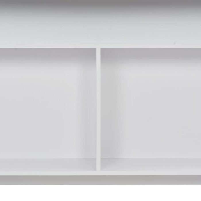 Table de bar avec 2 dessus de table Blanc 130x40x120 cm – Image 9