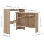 Table de bar avec 2 dessus de table Chêne 130x40x120 cm – Image 10