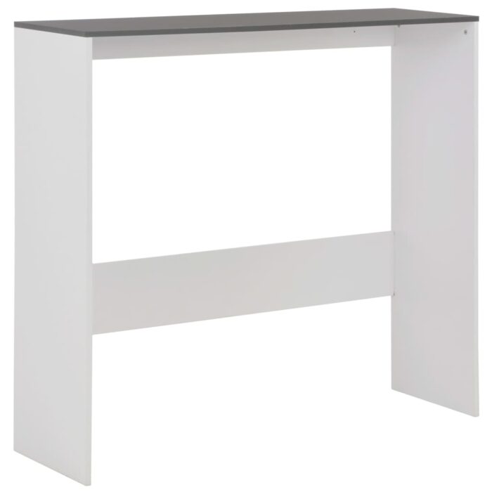 Table de bar avec 2 dessus de table Blanc et gris 130x40x120 cm – Image 6