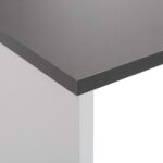 Table de bar avec 2 dessus de table Blanc et gris 130x40x120 cm – Image 8