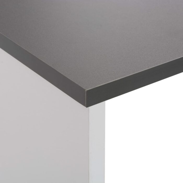 Table de bar avec 2 dessus de table Blanc et gris 130x40x120 cm – Image 8