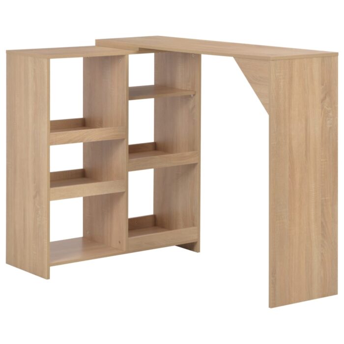 VXL8718475796756_a_en_hd_1.jpg Table de bar avec tablette amovible Chêne 138x39x110 cm – Image 1