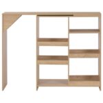 Table de bar avec tablette amovible Chêne 138x39x110 cm – Image 2
